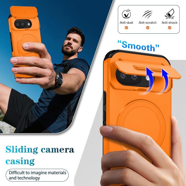 For Google Pixel 9a Sliding Camshield MagSafe Holder Phone Case