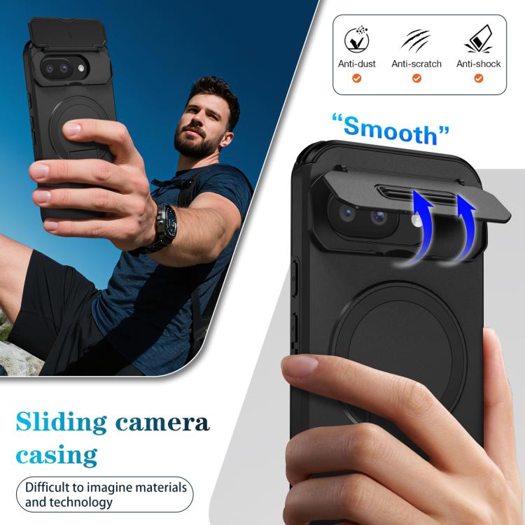 For Google Pixel 9a Sliding Camshield MagSafe Holder Phone Case