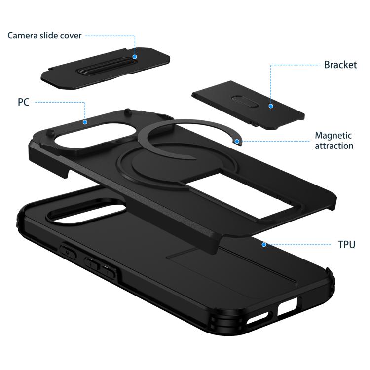 For Google Pixel 9a Sliding Camshield MagSafe Holder Phone Case