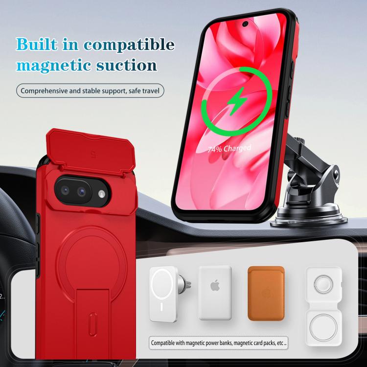 For Google Pixel 9a Sliding Camshield MagSafe Holder Phone Case