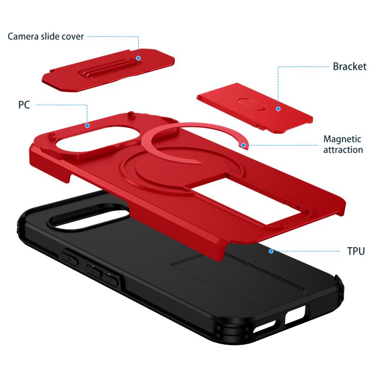 For Google Pixel 9a Sliding Camshield MagSafe Holder Phone Case