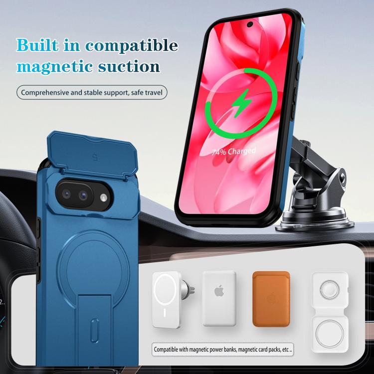 For Google Pixel 9a Sliding Camshield MagSafe Holder Phone Case
