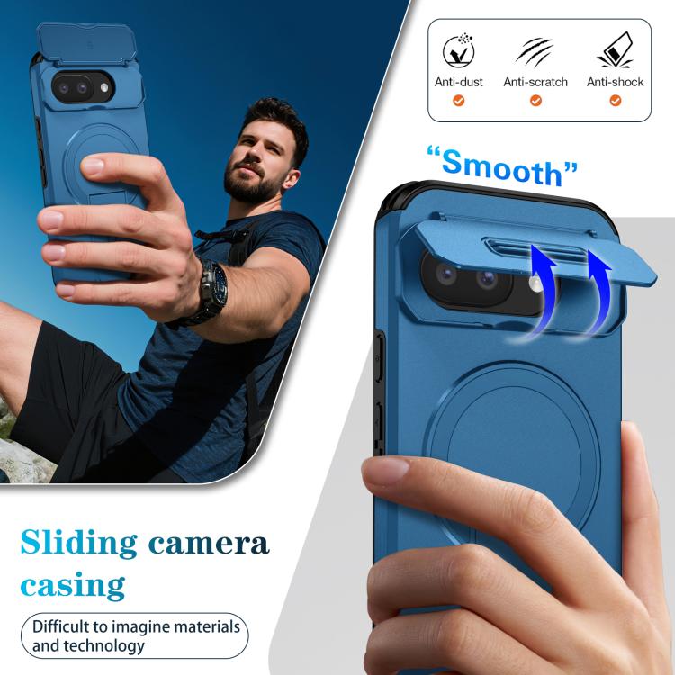 For Google Pixel 9a Sliding Camshield MagSafe Holder Phone Case