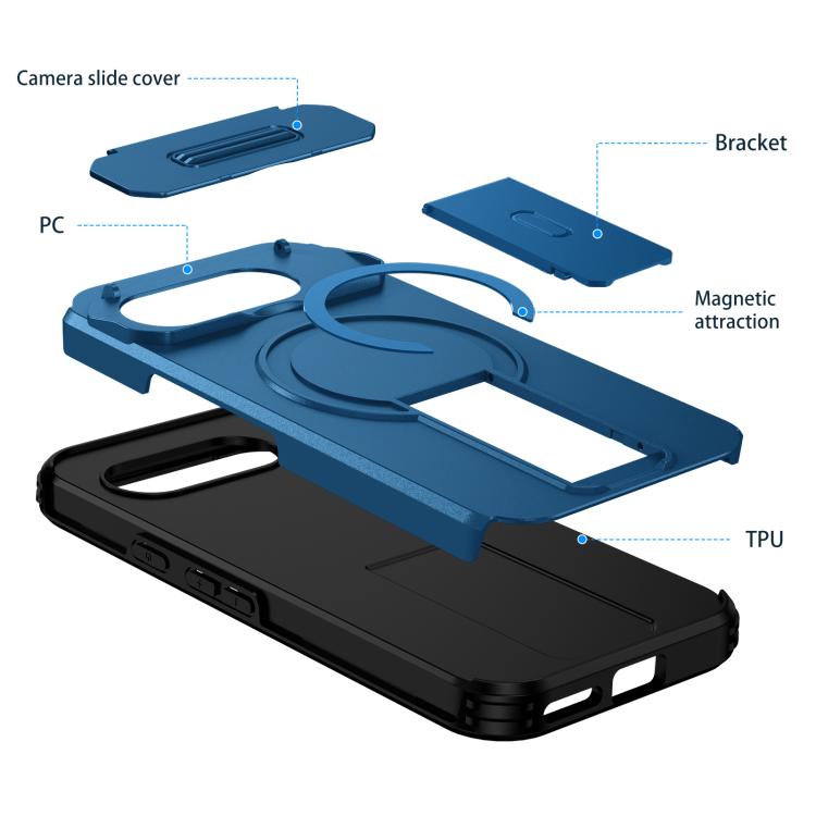 For Google Pixel 9a Sliding Camshield MagSafe Holder Phone Case
