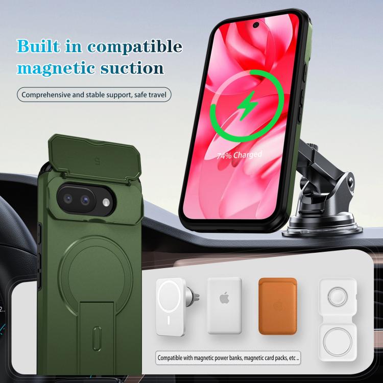 For Google Pixel 9a Sliding Camshield MagSafe Holder Phone Case