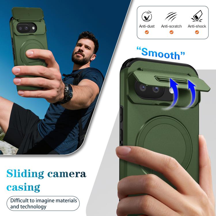 For Google Pixel 9a Sliding Camshield MagSafe Holder Phone Case