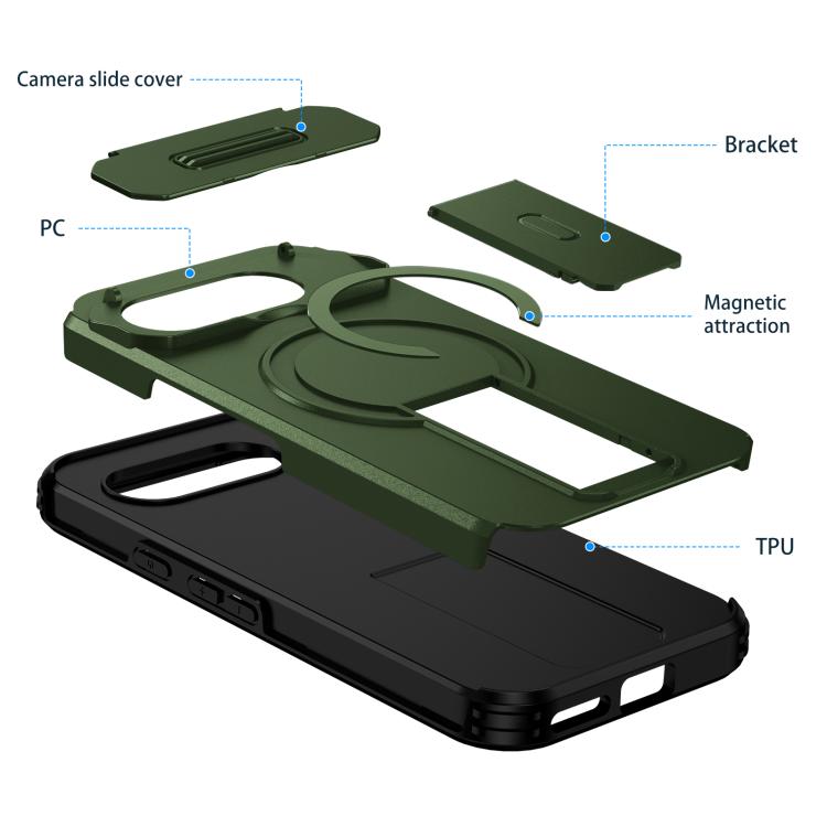 For Google Pixel 9a Sliding Camshield MagSafe Holder Phone Case