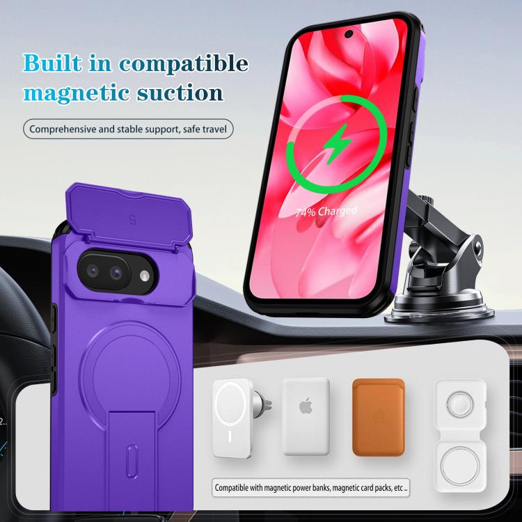 For Google Pixel 9a Sliding Camshield MagSafe Holder Phone Case