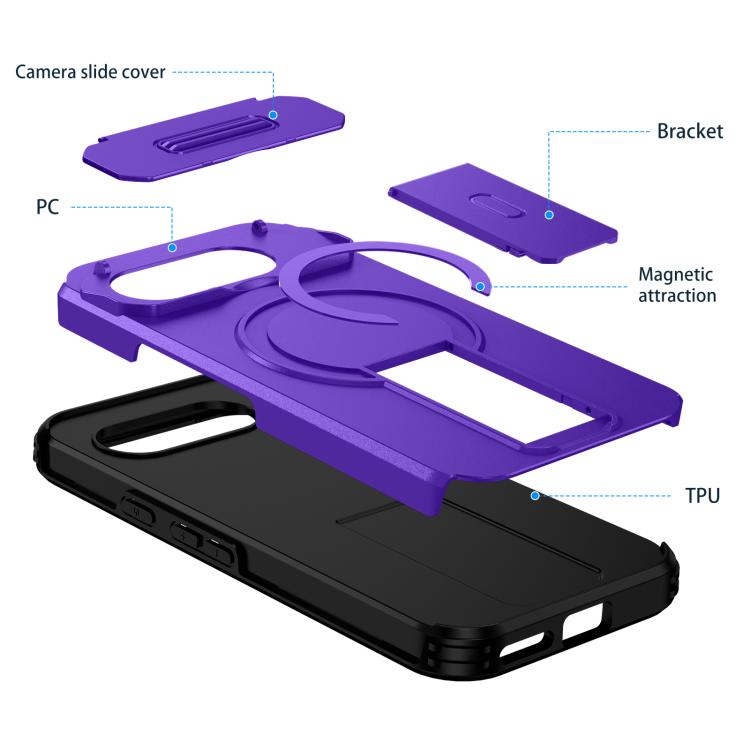For Google Pixel 9a Sliding Camshield MagSafe Holder Phone Case