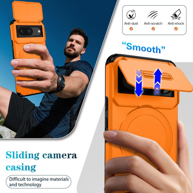 For Google Pixel 8 Sliding Camshield MagSafe Holder Phone Case