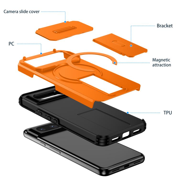 For Google Pixel 8 Sliding Camshield MagSafe Holder Phone Case