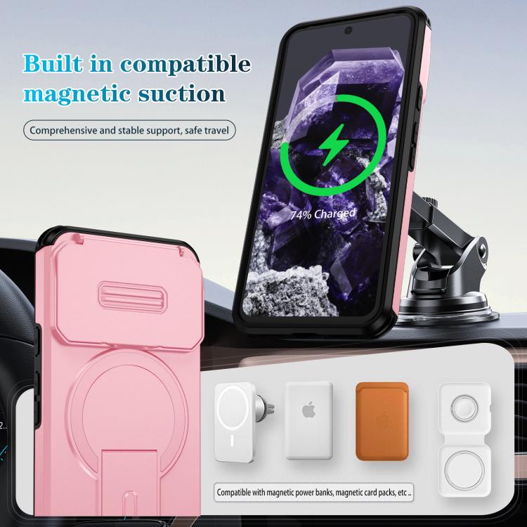 For Google Pixel 8 Sliding Camshield MagSafe Holder Phone Case