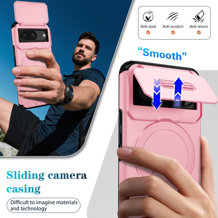 For Google Pixel 8 Sliding Camshield MagSafe Holder Phone Case