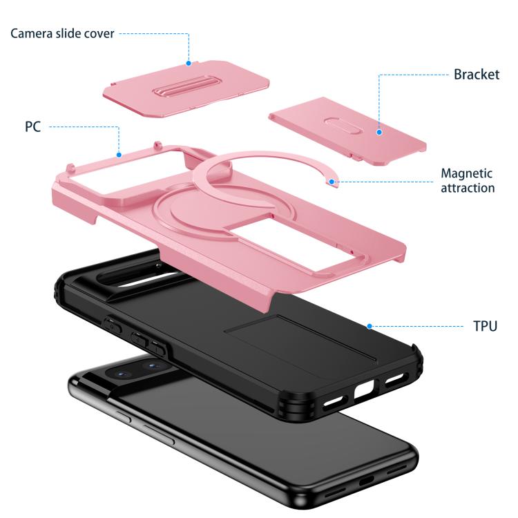 For Google Pixel 8 Sliding Camshield MagSafe Holder Phone Case