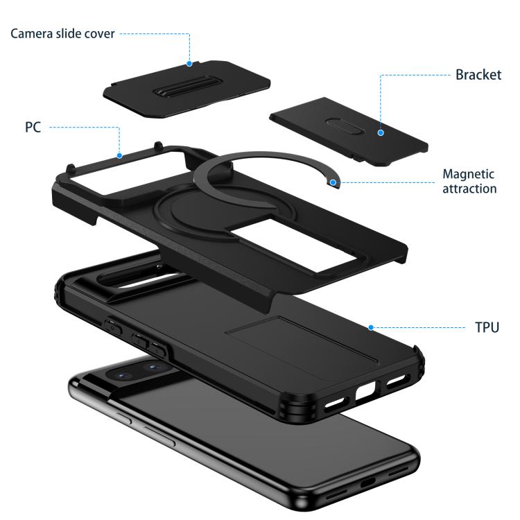 For Google Pixel 8 Sliding Camshield MagSafe Holder Phone Case