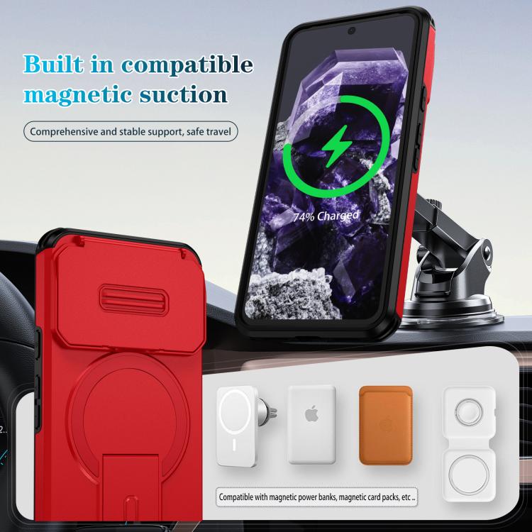 For Google Pixel 8 Sliding Camshield MagSafe Holder Phone Case
