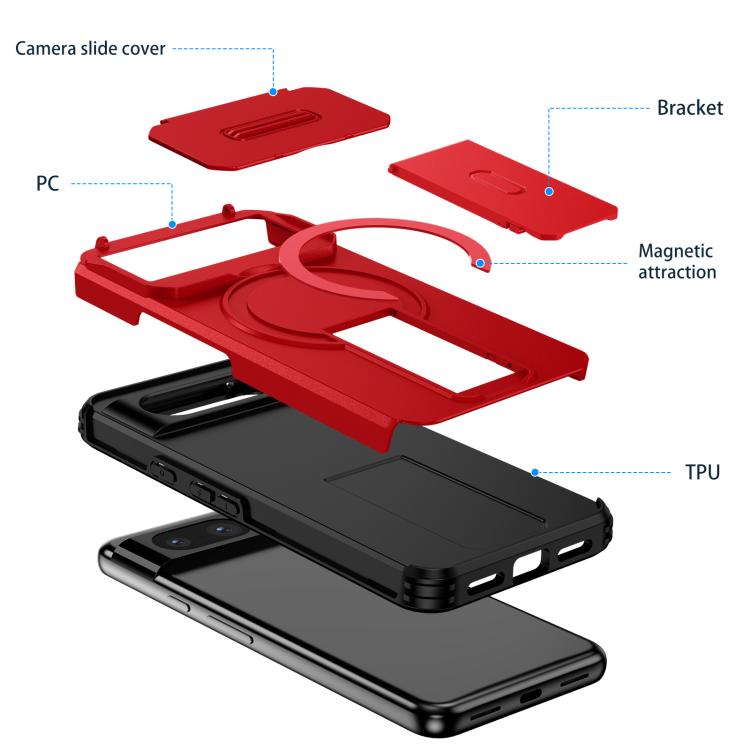 For Google Pixel 8 Sliding Camshield MagSafe Holder Phone Case