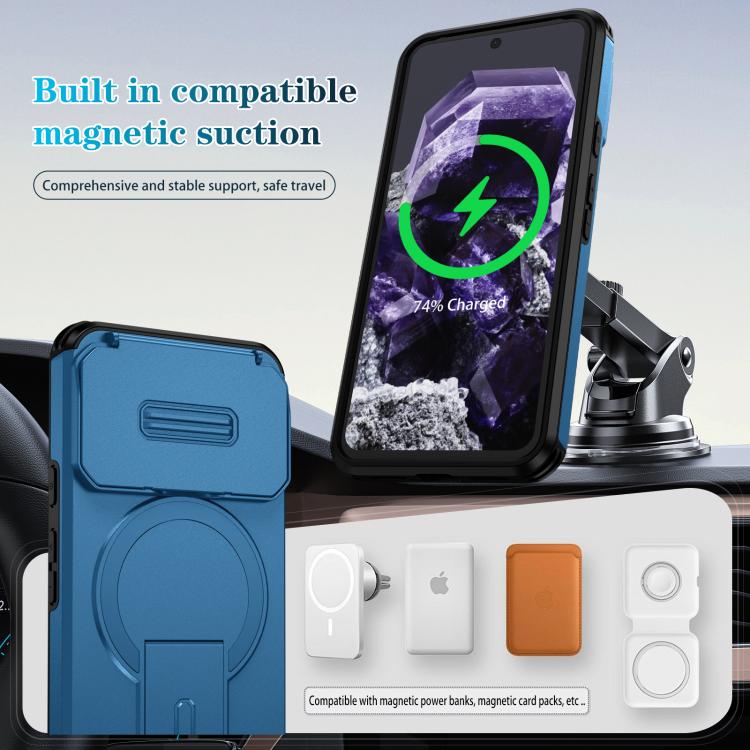 For Google Pixel 8 Sliding Camshield MagSafe Holder Phone Case
