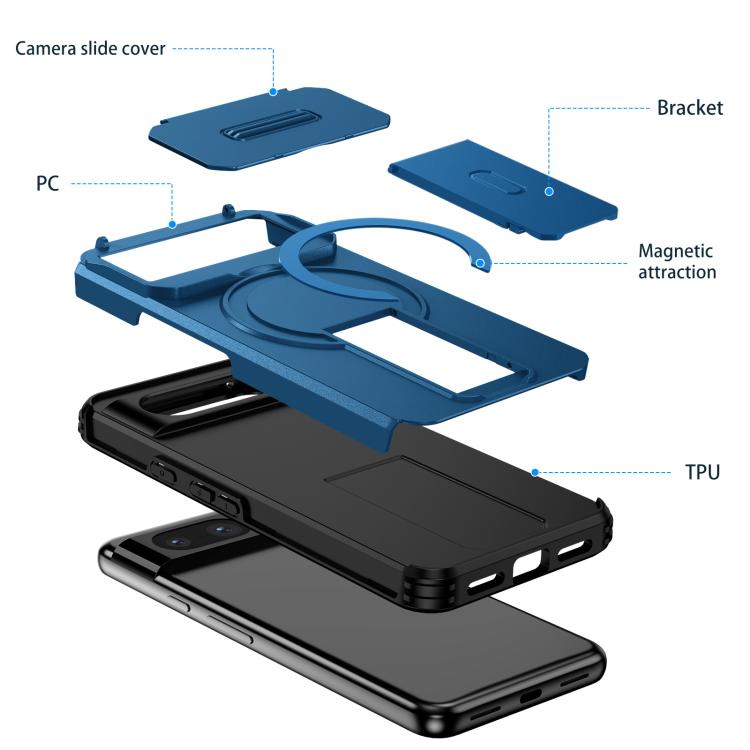 For Google Pixel 8 Sliding Camshield MagSafe Holder Phone Case