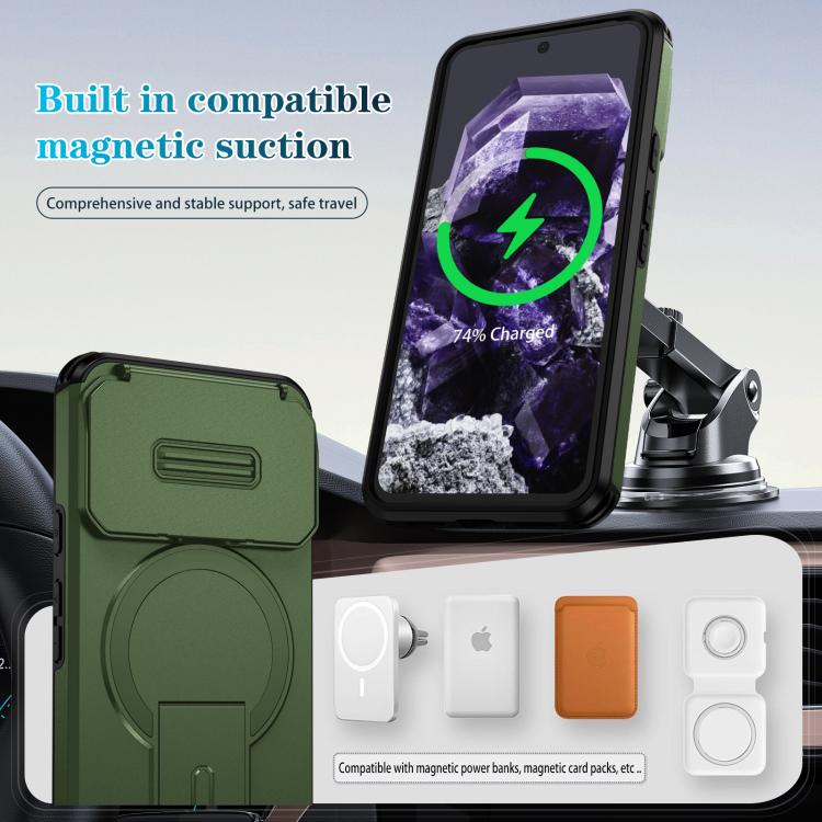For Google Pixel 8 Sliding Camshield MagSafe Holder Phone Case