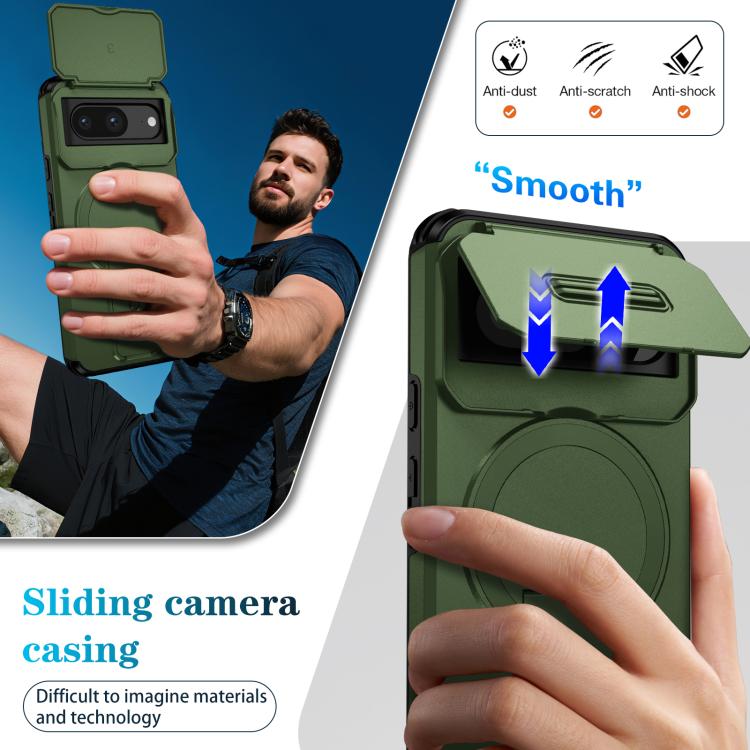 For Google Pixel 8 Sliding Camshield MagSafe Holder Phone Case