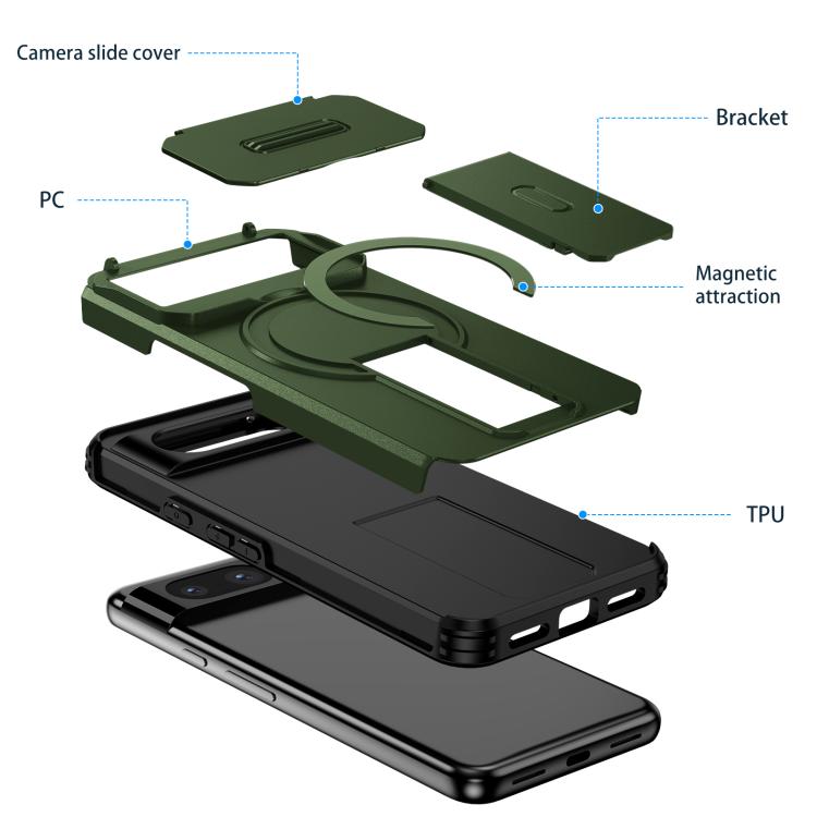 For Google Pixel 8 Sliding Camshield MagSafe Holder Phone Case