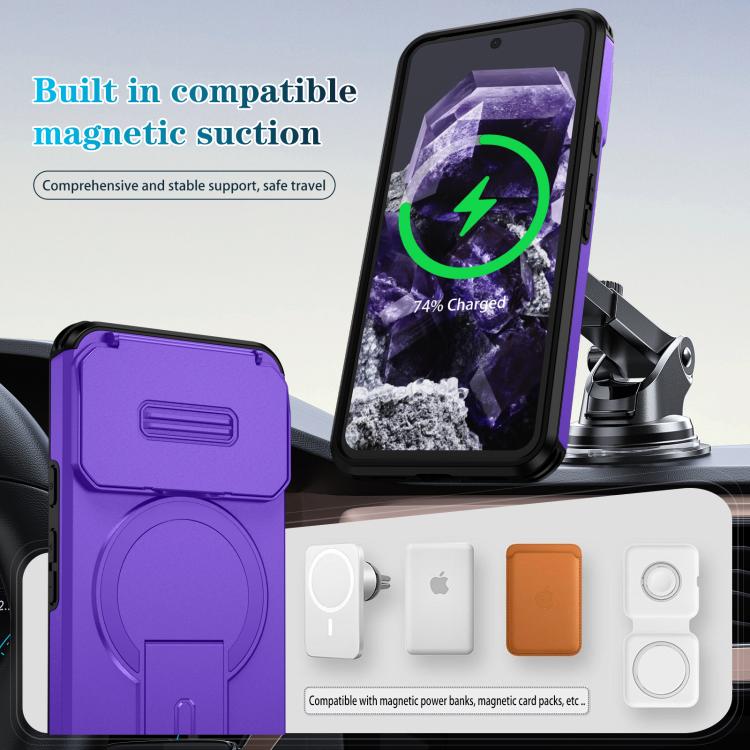 For Google Pixel 8 Sliding Camshield MagSafe Holder Phone Case