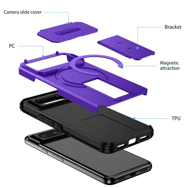 For Google Pixel 8 Sliding Camshield MagSafe Holder Phone Case