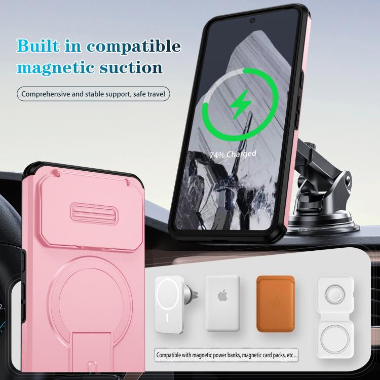 For Google Pixel 8 Pro Sliding Camshield MagSafe Holder Phone Case