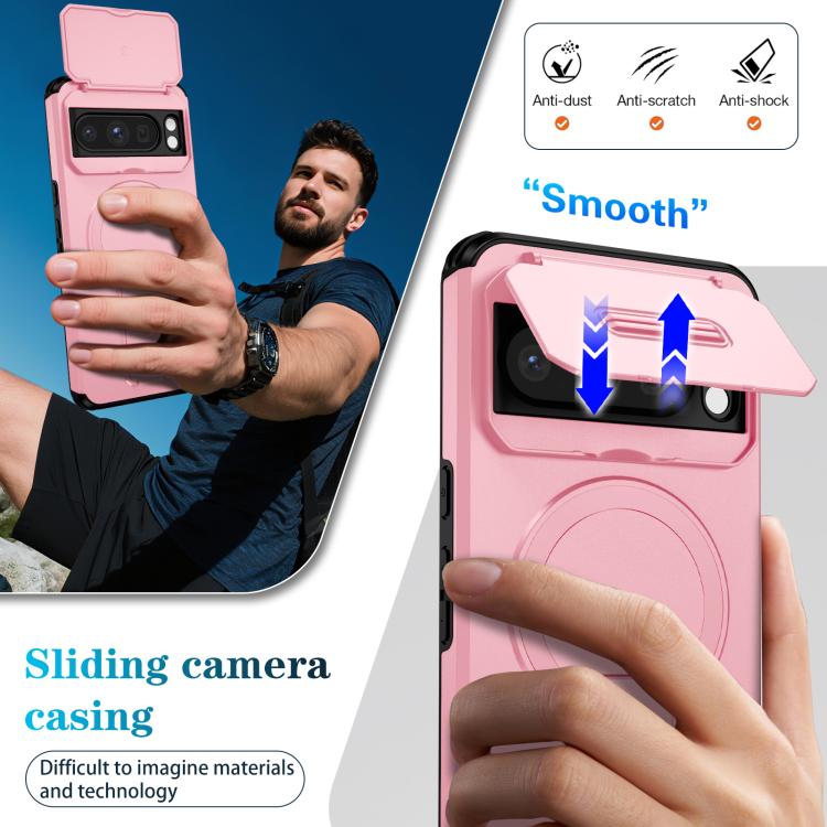 For Google Pixel 8 Pro Sliding Camshield MagSafe Holder Phone Case