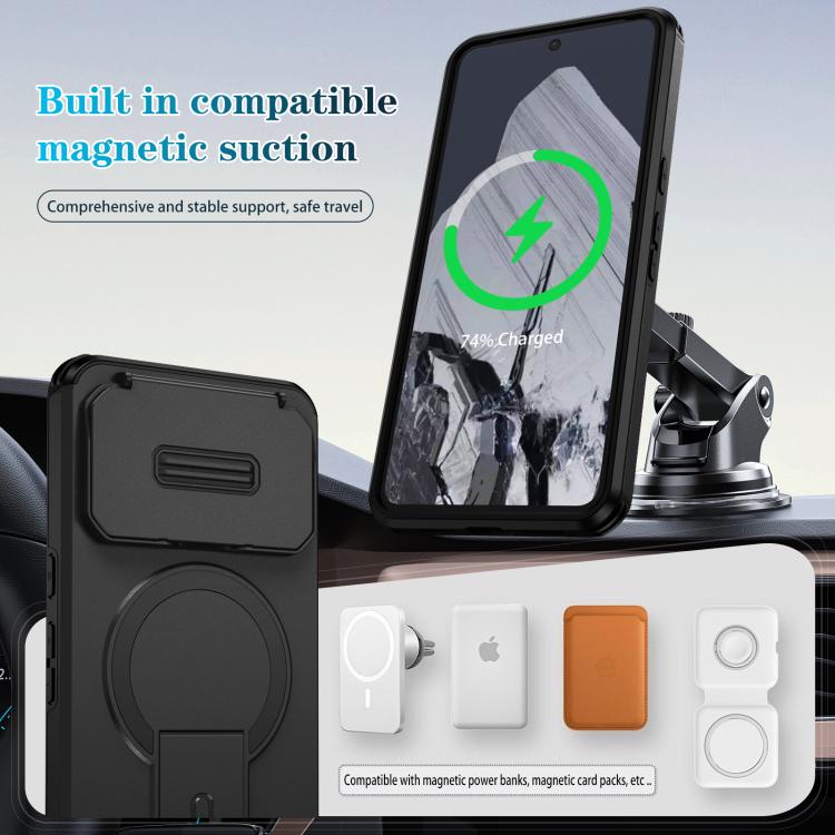 For Google Pixel 8 Pro Sliding Camshield MagSafe Holder Phone Case