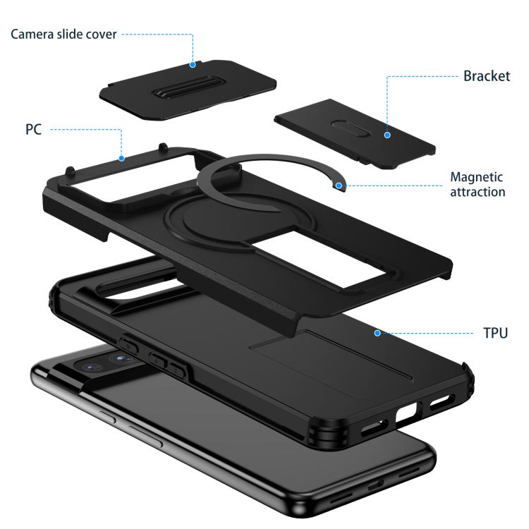 For Google Pixel 8 Pro Sliding Camshield MagSafe Holder Phone Case