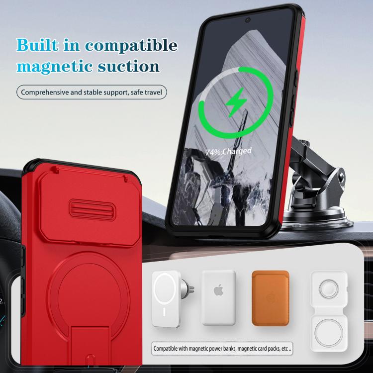 For Google Pixel 8 Pro Sliding Camshield MagSafe Holder Phone Case