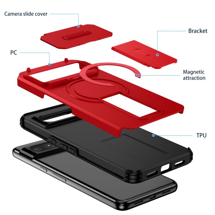 For Google Pixel 8 Pro Sliding Camshield MagSafe Holder Phone Case
