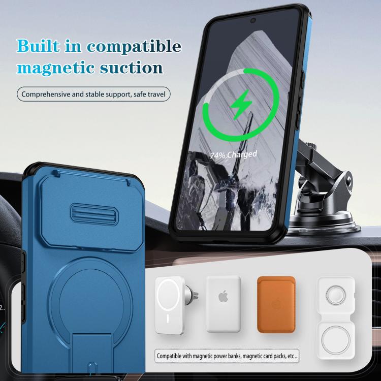 For Google Pixel 8 Pro Sliding Camshield MagSafe Holder Phone Case