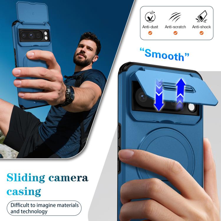 For Google Pixel 8 Pro Sliding Camshield MagSafe Holder Phone Case