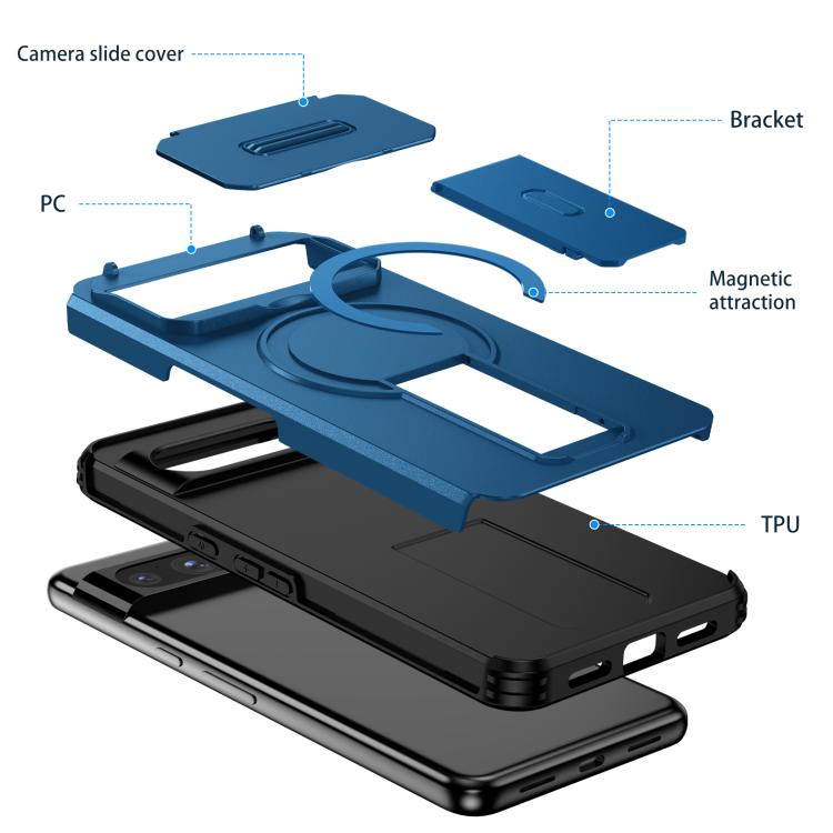 For Google Pixel 8 Pro Sliding Camshield MagSafe Holder Phone Case