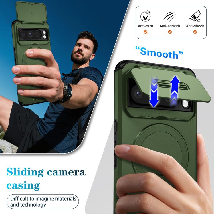 For Google Pixel 8 Pro Sliding Camshield MagSafe Holder Phone Case