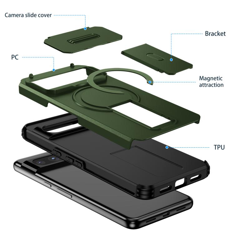 For Google Pixel 8 Pro Sliding Camshield MagSafe Holder Phone Case