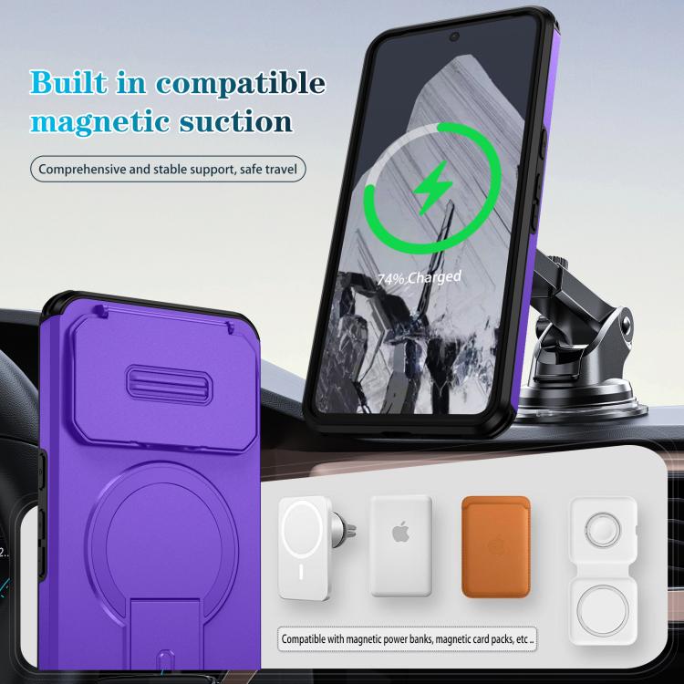 For Google Pixel 8 Pro Sliding Camshield MagSafe Holder Phone Case