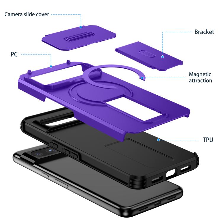For Google Pixel 8 Pro Sliding Camshield MagSafe Holder Phone Case