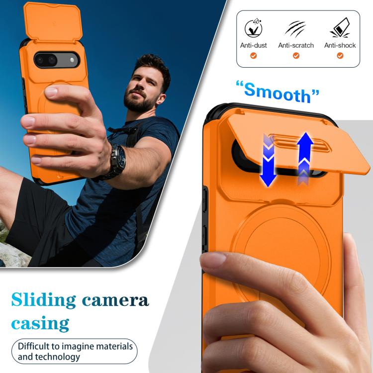 For Google Pixel 8a Sliding Camshield MagSafe Holder Phone Case
