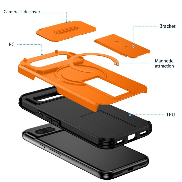 For Google Pixel 8a Sliding Camshield MagSafe Holder Phone Case