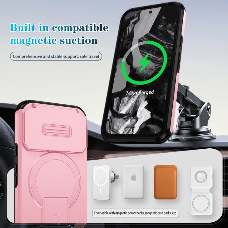 For Google Pixel 8a Sliding Camshield MagSafe Holder Phone Case