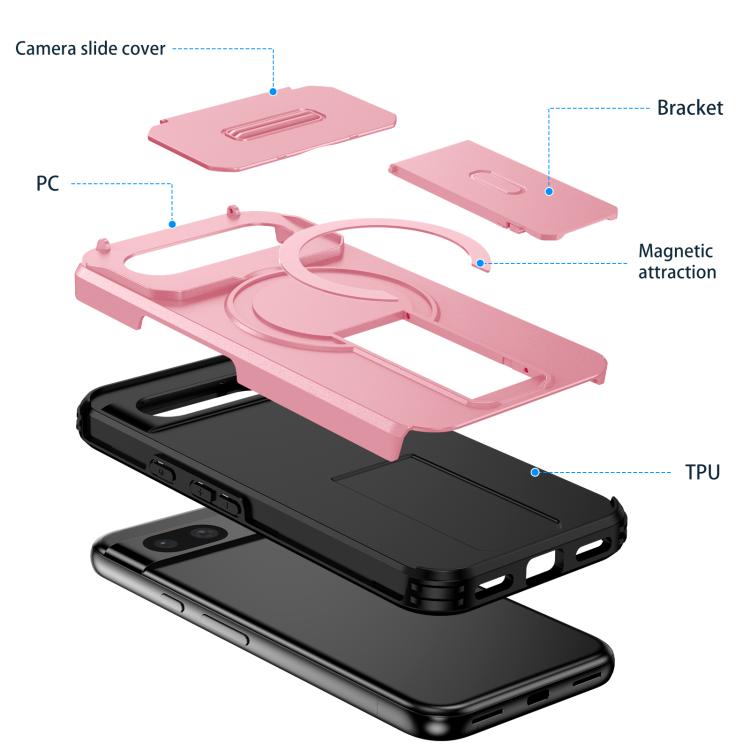 For Google Pixel 8a Sliding Camshield MagSafe Holder Phone Case