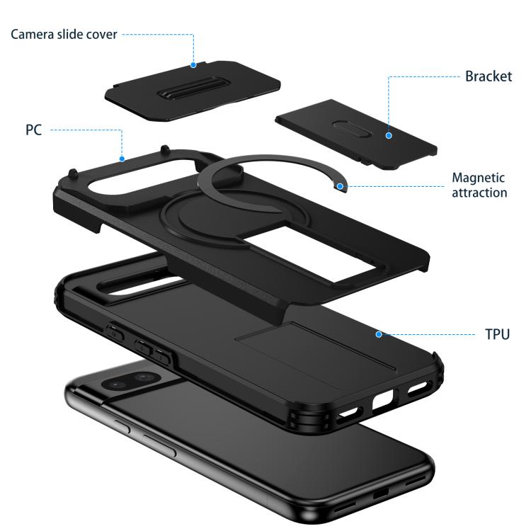 For Google Pixel 8a Sliding Camshield MagSafe Holder Phone Case