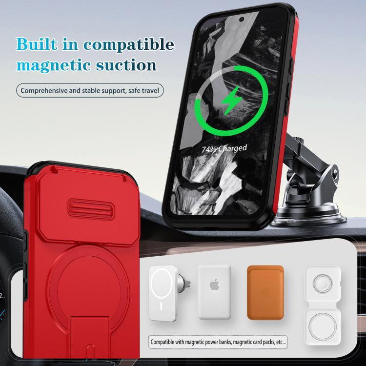 For Google Pixel 8a Sliding Camshield MagSafe Holder Phone Case