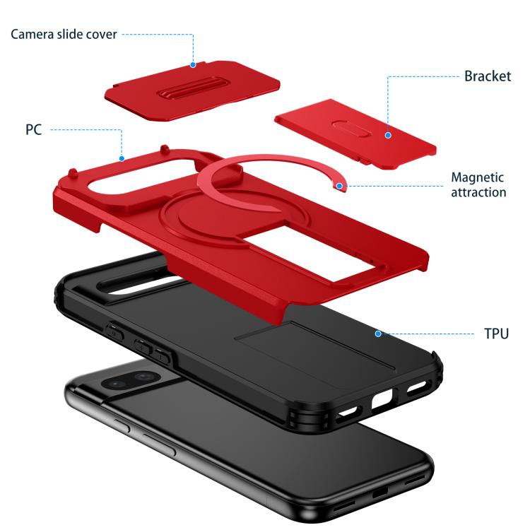 For Google Pixel 8a Sliding Camshield MagSafe Holder Phone Case