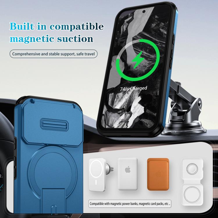 For Google Pixel 8a Sliding Camshield MagSafe Holder Phone Case