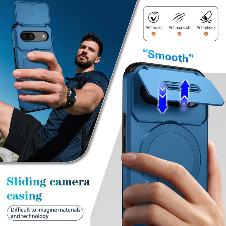 For Google Pixel 8a Sliding Camshield MagSafe Holder Phone Case